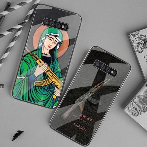AK47 Gun Art Phone Case Tempered Glass For Samsung S20 Plus S7 S8 S9 S10 Plus Note 8 9 10 Plus