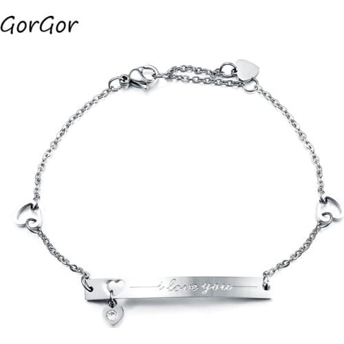 GorGor Womens Hollow-out Love Korean Style Fashion Temperament Bracelet Rose Gold Plated Titanium Steel Bracelet 1010