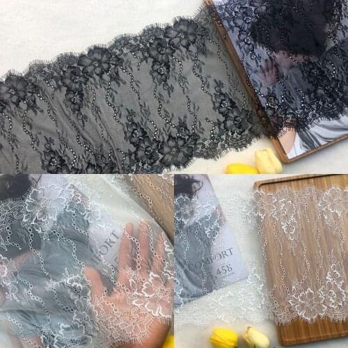 HOT Flower Cotton Embroidered Eyelash Lace Fabric For Needlework Sewing DIY Trim Guipure Decor