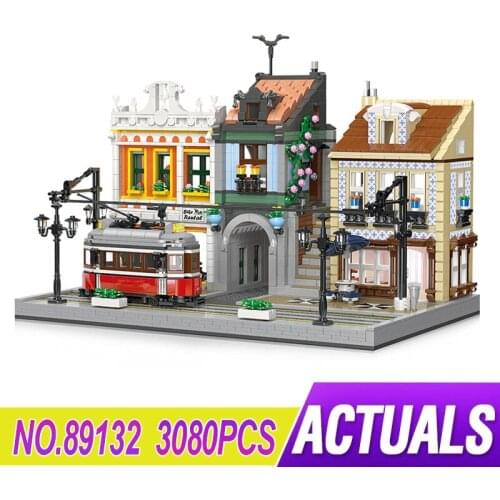 JIESTAR 3080pcs MOC City Street View 89132 Lisbon Railway Station Modular Building Blocks Bricks Puzzle Toy Christmas Gift