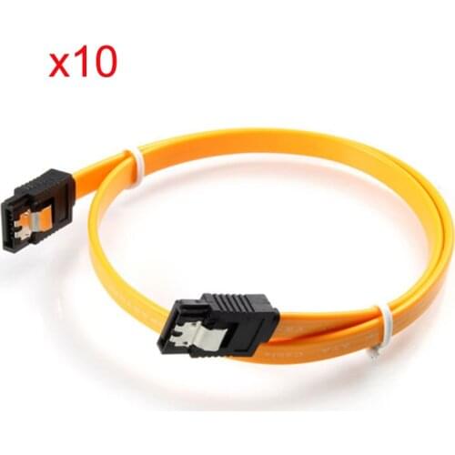 10pcs/lot 40cm Serial SATA 3 RAID Data HDD Hard Drive Disk Signal Cables Yellow Red Straight High Speed SATA 2 Data Cable