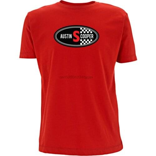 Mk1 Austin mini cooper s t shirt bonnet badge emblem classic tshirt italian job Free shipping new fashion 100% Cotton For Tee