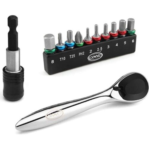 Multi-function ratchet wrench screwdriver set chrome vanadium steel multi-specification bit repair tool
