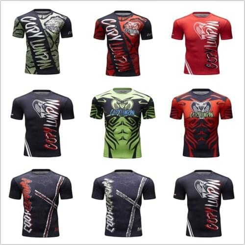 KickBoxing Mens Venom Mma Shorts T-shirt Bjj GI Mma Rashguard Mma Training Boxe Shirts Muay Thai Crossfit Fight Boxing Jerseys