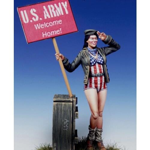 New Unassembled 1/24 ancient stand woman Welcome Home Resin Figure Unpainted Model Kit