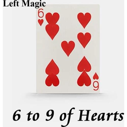 6 To 9 Hearts Magic Tricks Playing Cards Poker Magic Trick Close Up Street Illusion Gimmick Mentalism Puzzle Toy Magia Card