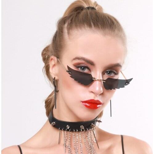 Fashion Colorful Cat Eye Sunglasses Women 2020 Retro Sunglasses Steampunk Men Frameless Punk Glasses Shadow UV400 Oculo