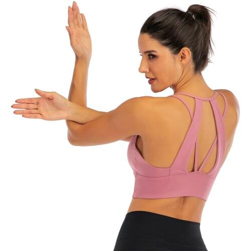 Cross Back Sports Bra Tops For Women Widened Hem Sports Underwear Sports Bodice Tops For Fitness