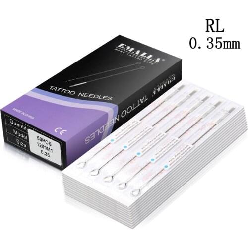 50pcs Tattoo Needles Stainless Steel Round Liner Shader Standard Sterilize Needles For Tattoo Supplies Free Shipping