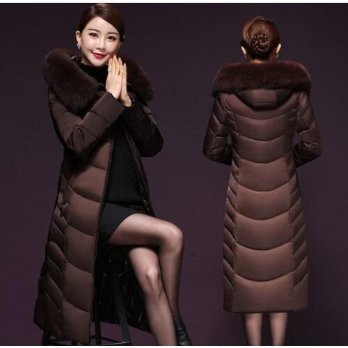 Down Duck Womens Jacket Fox Fur Hooded Plus Size 5xl Thick Long Winter Coat Female Jackets 2020 Jaqueta Feminina KJ551 s