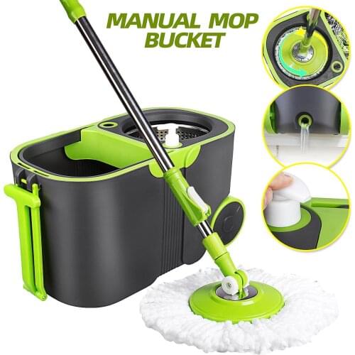 360 Degree Spin Mop Rotating and Bucket Set Wheels and 4 Microfiber Mop Heads Smart Cleaning Floors Windows Home Kitchen