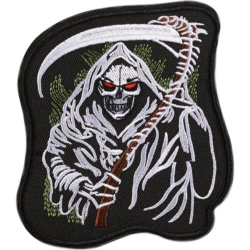 Custom Embroidered Patch Iron-On/Sew On, Biker Punk Iron on Jackets Jeans Custom Embroidery Patch Factory