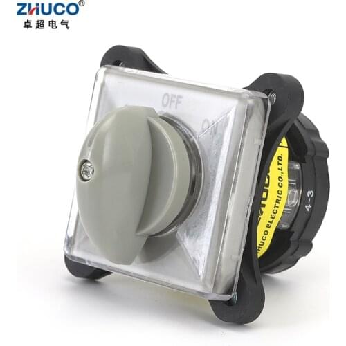 ZHUCO SZW25-25/1.SVHC 25A One Pole ON-OFF-ON Three Position Silver Contact Custom Rotary Universal Changeover Cam Switch