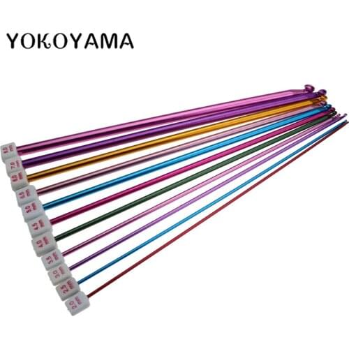 YOKOYAMA 11Pcs/Set Sewing Knitting Tools Pearl Crochet Sweater Needles Stainless Steel Hand Sewing Set Sweater Knit Crochet
