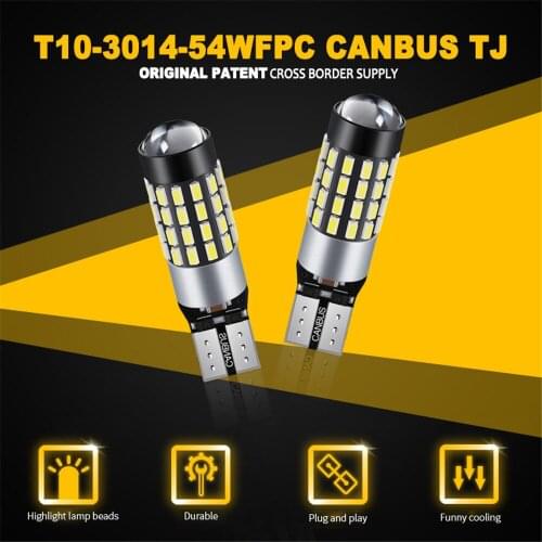 2x High Power T10 194 920 912 921 168 LED Canbus Extreme Bright 54 SMD 3014 Chip Bulbs Car Parking Backup Reverse Wide Lights