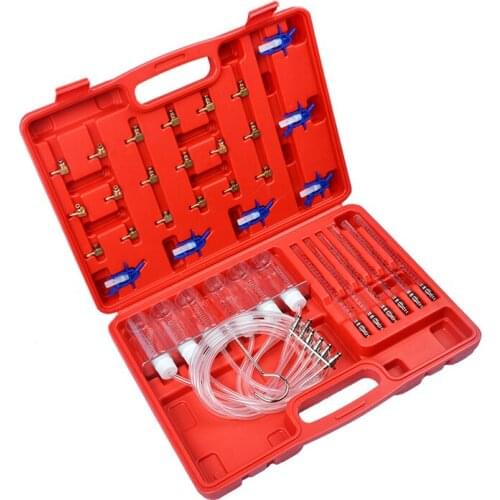 24 Pcs New Diesel Injector Flow Test Tool Kit Common Rail Injector Tester with Adaptor