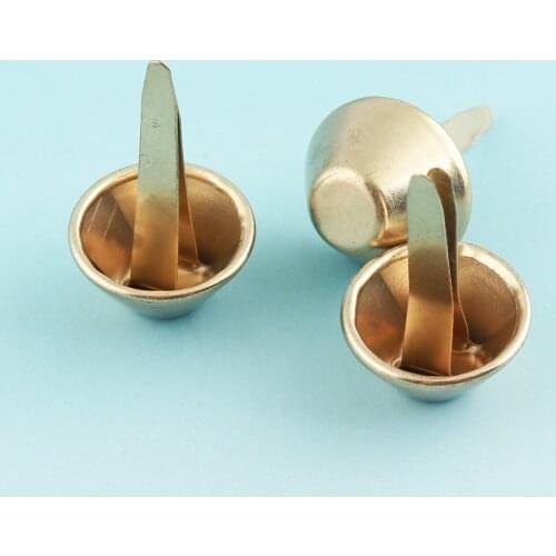 50pcs 17mm Bronze Gold Plated Purse Feet Spots Metal Spots Cone Nailheads Studs for Bag/ Belt Leather Craft