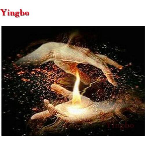 DIY Diamond Painting Abstract "hand with fire" Diamond Embroidery Full Kits Round/Square Diamond Cross Stitch Mosaic Home Decor