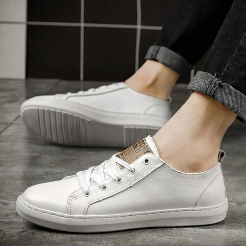 Brand Mens Sneaker Lace Up Casual Men Footwear Comfortable Mens Shoes For Youth Low Top White Shoes Comfortable Soft Male Flats