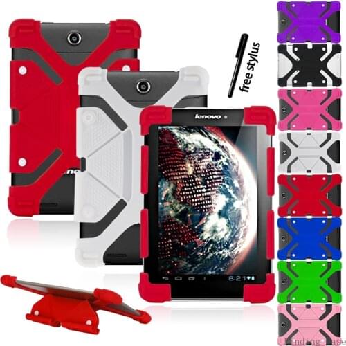 Case For 10" Lenovo IdeaPad/Miix 1/2/3 ThinkPad ShockProof Soft Silicone Stand Back Cover Protective Case+Free Stylus