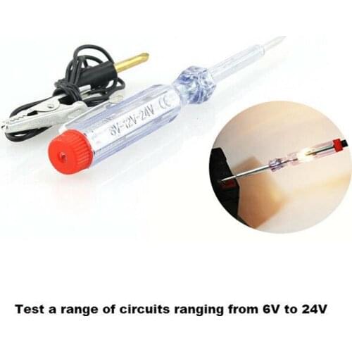 DC 6V-24V Probe Light System Test Probe Lamp Auto Car Light Circuit Tester Lamp Voltage Test Pen Detector Copper Voltage Test