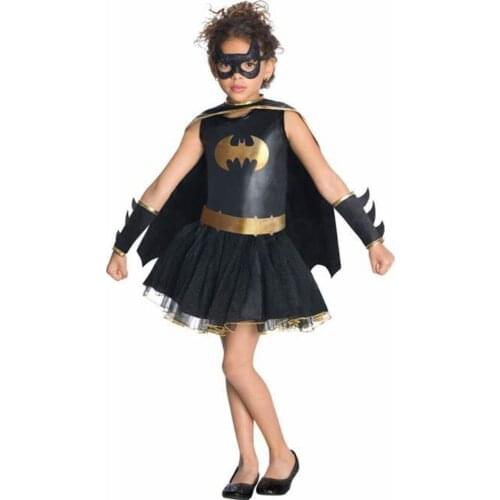 2020 BAT Girls Costume for Kids TuTu Dress Halloween Costume (3-9Years) 4pcs/1set Party Dress Excellent sewing