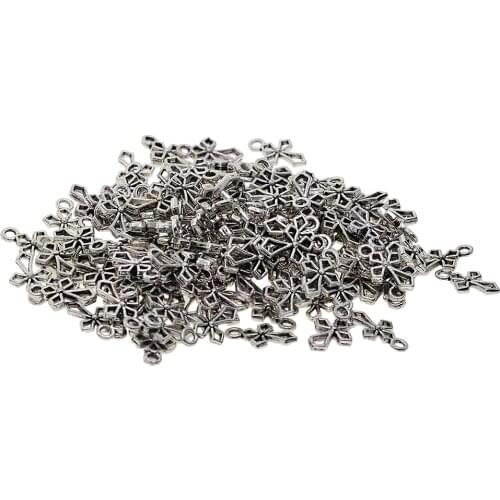 Jewellery Craft Design - 100 - Tibetan Silver Plated Cross Charm DIY Pendant