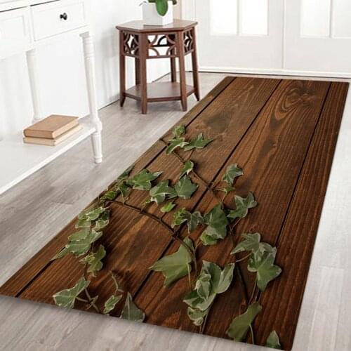 Leaf and Wood Pattern Door Mat Carpet Kitchen Mat Corridor Mat Area Rug Rugs and Carpets for Home Living Room