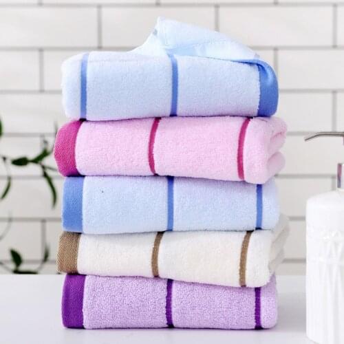 New Cotton Face Towel Hand Towel pink purple ivory blue wedding gift Cotton plaid bath towel face towel Kitchen Cleanning