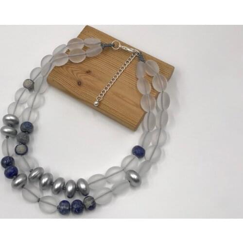 Kara&Kale Boho Fashion Jewelry Gothic Rope Collar Necklace Resin Natural Stone Beads Earthy Collares Necklace Women Accessories