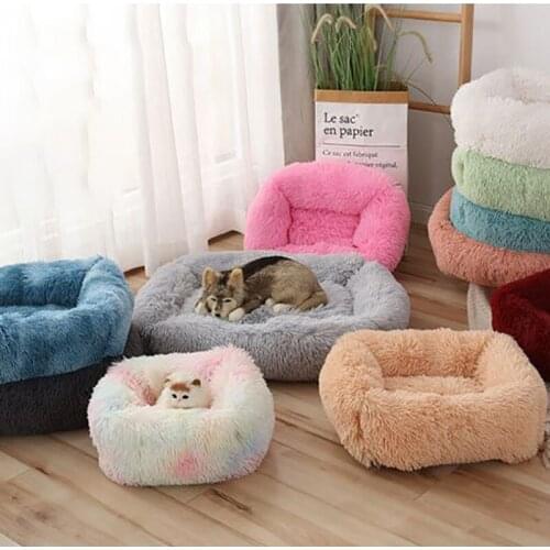 Square Super Soft Dog Bed Warm Plush Cat Mat Dog Beds For Large Dogs Puppy Bed House Nest Cushion Pet Product Accessories