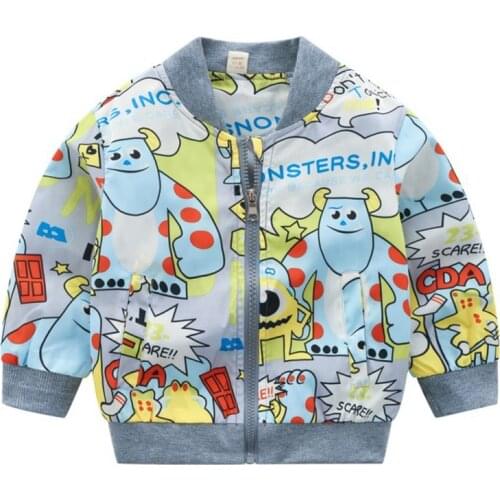 COOTELILI 80-130cm Fashion Printing Windbreaker Kids Clothes Spring Baby Jacket For Boys Autumn Girls Cool Outerwear Coats
