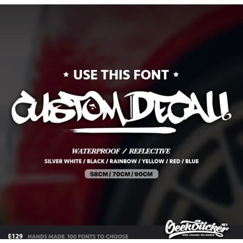 Geeksticker Custom Hip-Hop Style TEXT Script Car Windshield Decal Waterproof Reflective Stickers For Mazda Toyota BMW VW Honda