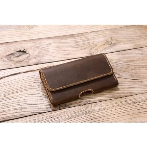 Personalized leather cell phone holster, belt clip on phone case for iPhone 12 11 Pro, leather iPhone holster - Z03-IP05HS