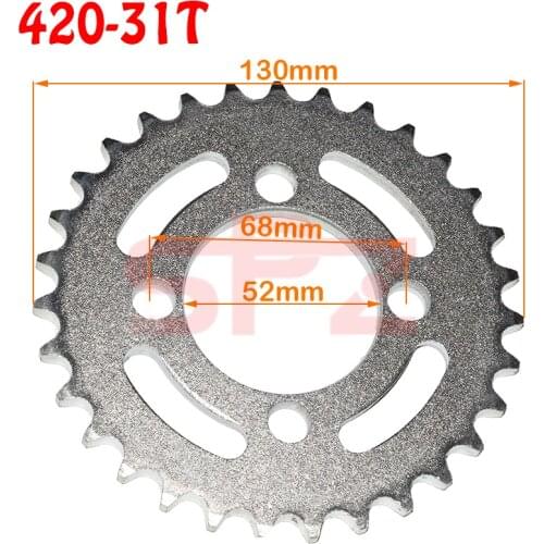 Suitable for China ATV Quad Pit off-road vehicle motorcycle motorcycle moped 1 piece 420 31T 52 mm rear chain sprocket