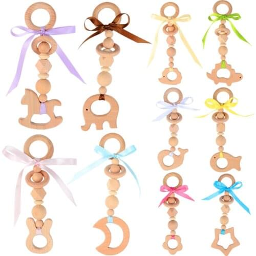 1pc Beech Wood Baby Activity Fitness Rack Wooden Baby Play Gym Frame Hanging Pendants Toys Stroller Bed Rattle Toys Room Decor