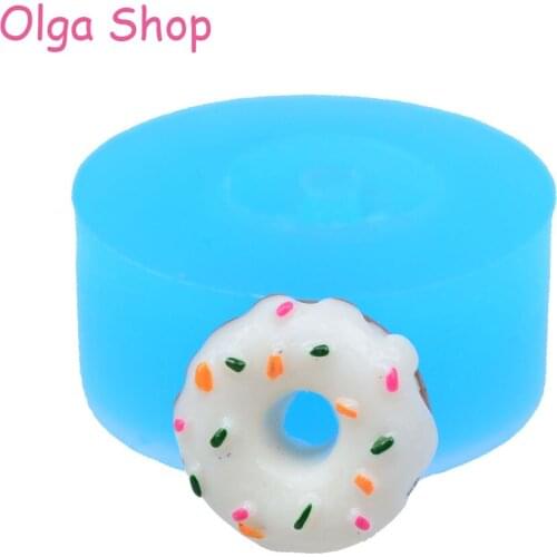 TYL001 14.3mm Donut / Doughnut with Sprinkles Silicone Mold Miniature Food Fondant, Gum Paste, Candy, Icing, Chocolate, Resin