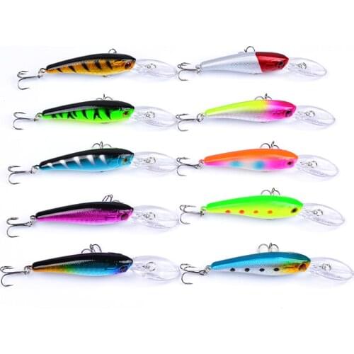 10pcs Minnow Fishing Lures Wobbler Crankbaits 9cm 7.2g ABS Artificial Hard Baits For Bass Trolling Pesca Carp Fishing Tackle