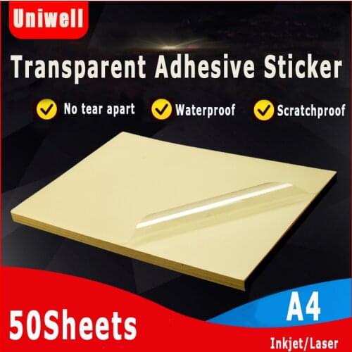 A4 Inkjet Transparent Self-adhesive PET label Paper Aadhesive Laser Printing Paper Can Be PET Pasted With Waterproof Stickers