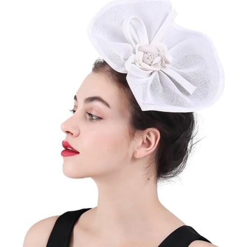 Imitation Sinamay Bridal Wedding Fascinator Hat Women Derby White Women Headwear Church Hats Ladies Arrival Multicolors