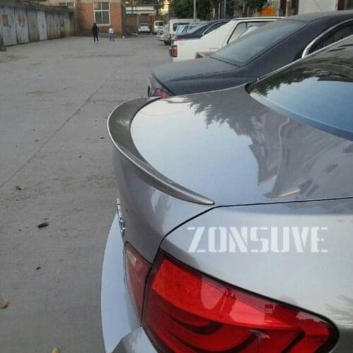 Use For BMW 5 Series F10 2010--2017 Spoiler P Style ABS Plastic Carbon Fiber Look Rear Trunk Wing Car Body Kit Accessories