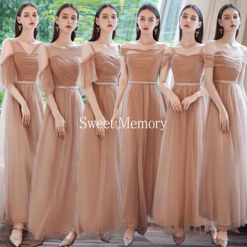SW069 Women Forest Green Bridesmaid Dresses 2021 Bride Guest Robe De Soiree De Mariage Prom Wedding Party Vestidos Sweet Memory