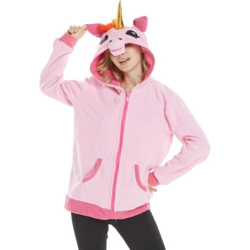 2018 New Golden Horn Pink Blue Unicorn Hoodie Anime Costume Adult Animal Panda Stitch Hooded Sweatshirt Cosplay
