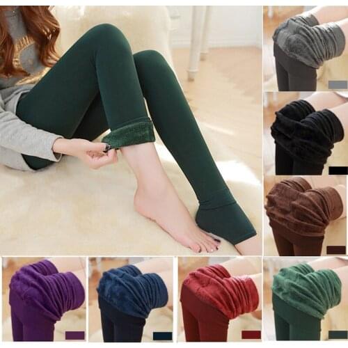 Women Leggings Female Winter Warm Solid Color Fleece Trousers Casual Sexy Ladies Multicolor Skinny Underwear