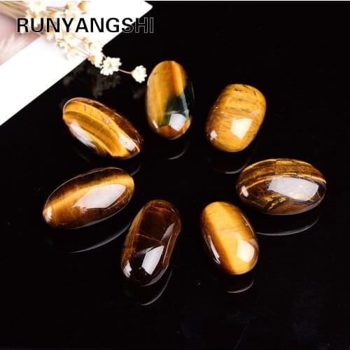 1pc 30g/pc Natural Yellow Tigers Eye Gravel Rock Crystal Quartz Mineral Specimen Fish Tank Garden Decoration Square Stone