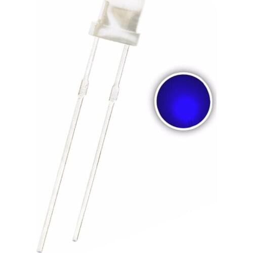 100PCS 3mm Blue Diffused LED Round Head 3V 20mA DIP-2 Ultra Bright Lamp Light Beads 2pins