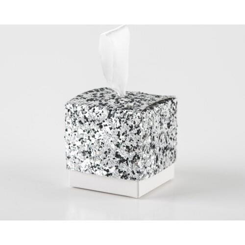 20pcs/lot Creative Mini Paper Golden Glitter Box DIY Sweet Wedding Silver Candy Box Birthday Party Favor Mixed Color Gift Box