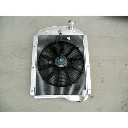 3 Rows Aluminum Radiator & Fan For Chevy Pickup Trucks 1941-1946 41 42 43 45 44 46