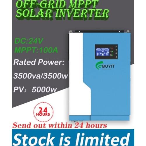 3500W 24VDC 100A hybrid inverter Rated power 3500va/3500w PV 5000W 50hz/60hz Off Grid solar Inverter all in one Systems