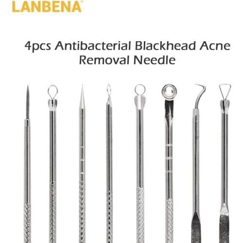 4PCS Blackhead Remover Acne Removal Needle Pimple Needle Acne Treatment Acne Needle Black Mask Acne Extractor Remover